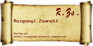 Rozgonyi Zsanett névjegykártya